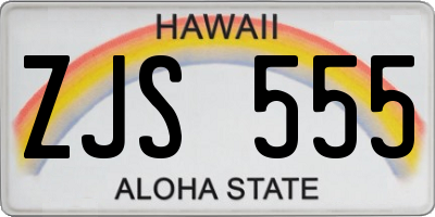 HI license plate ZJS555