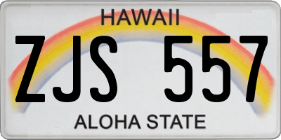 HI license plate ZJS557