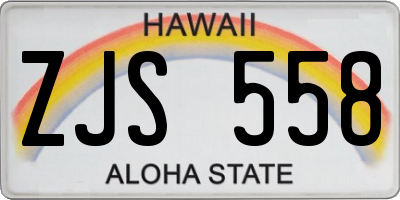 HI license plate ZJS558