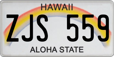 HI license plate ZJS559