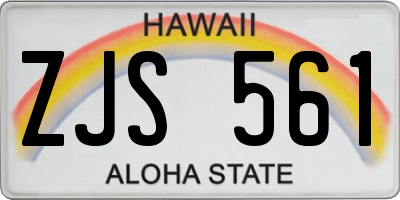 HI license plate ZJS561