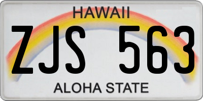 HI license plate ZJS563