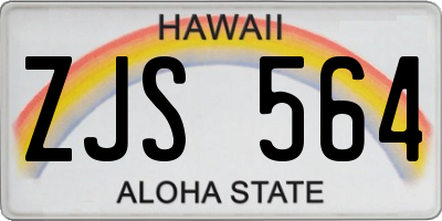 HI license plate ZJS564
