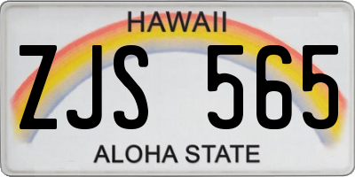 HI license plate ZJS565