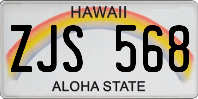 HI license plate ZJS568