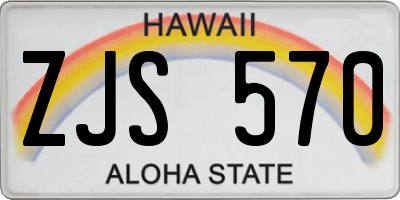 HI license plate ZJS570