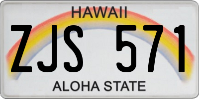HI license plate ZJS571