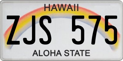 HI license plate ZJS575
