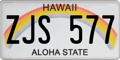 HI license plate ZJS577