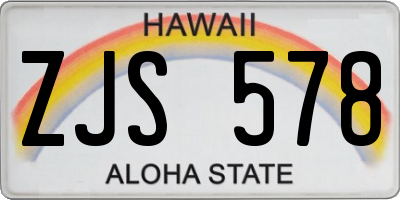 HI license plate ZJS578