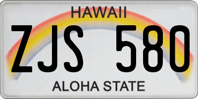 HI license plate ZJS580