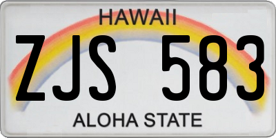 HI license plate ZJS583