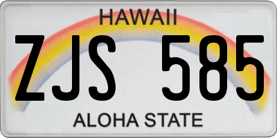 HI license plate ZJS585