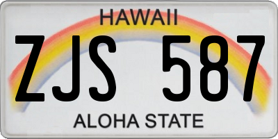 HI license plate ZJS587