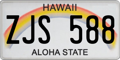 HI license plate ZJS588