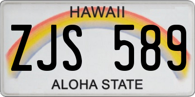 HI license plate ZJS589