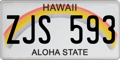 HI license plate ZJS593