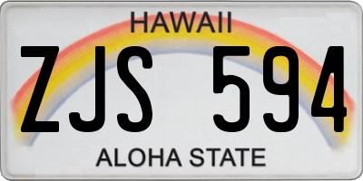 HI license plate ZJS594