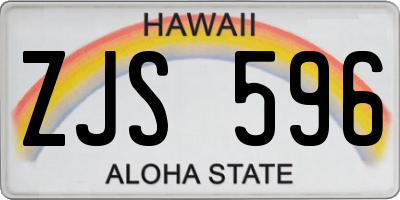 HI license plate ZJS596
