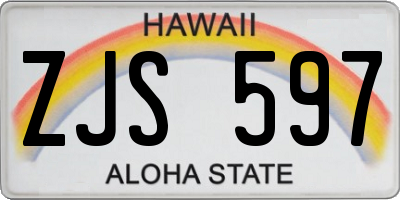 HI license plate ZJS597