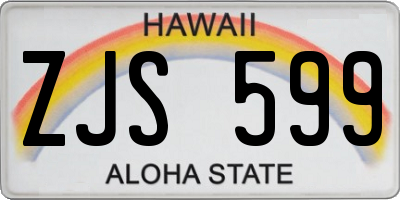 HI license plate ZJS599