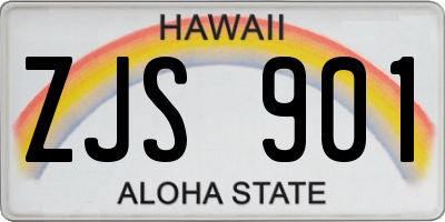 HI license plate ZJS901