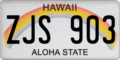 HI license plate ZJS903