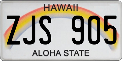 HI license plate ZJS905