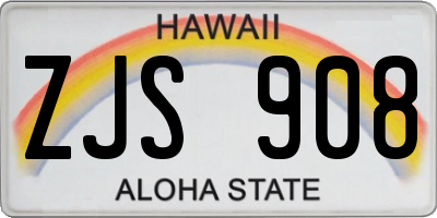HI license plate ZJS908