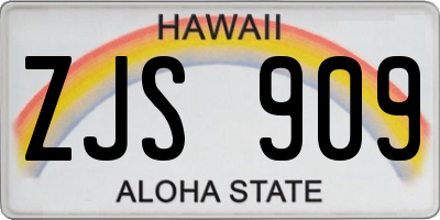 HI license plate ZJS909