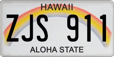 HI license plate ZJS911