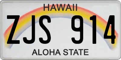 HI license plate ZJS914
