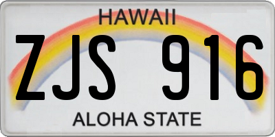 HI license plate ZJS916