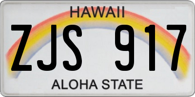 HI license plate ZJS917