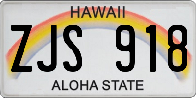 HI license plate ZJS918
