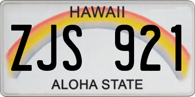 HI license plate ZJS921