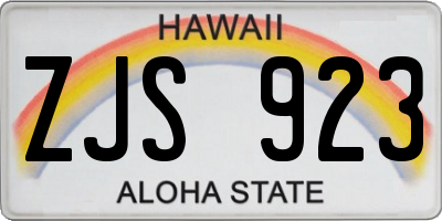 HI license plate ZJS923