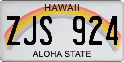 HI license plate ZJS924