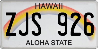 HI license plate ZJS926