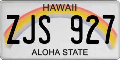HI license plate ZJS927