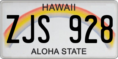 HI license plate ZJS928