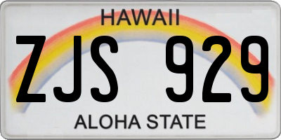 HI license plate ZJS929