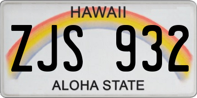 HI license plate ZJS932