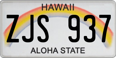 HI license plate ZJS937