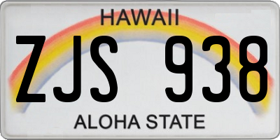 HI license plate ZJS938