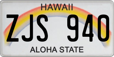 HI license plate ZJS940