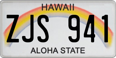 HI license plate ZJS941