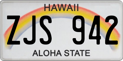 HI license plate ZJS942