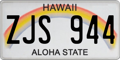 HI license plate ZJS944