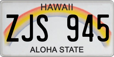 HI license plate ZJS945